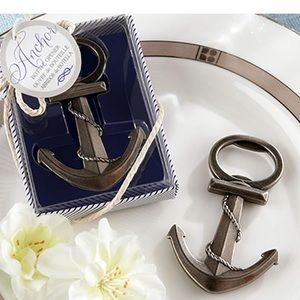 Anchor Nautical-themed Pewter Bottle Opener Favors by Kate Aspen NWT